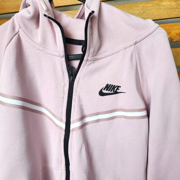 NIKE Size Small Windrunner Tech fleece full zip pale muted pink hoodie - Picture 5 of 11